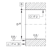 角接觸球軸承單元 ZKLFA1263-2RS, 雙向，螺釘安裝，兩側唇密封，帶平端的法蘭