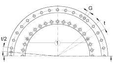 轉(zhuǎn)臺(tái)軸承 RTC100, 雙列，用于絲杠安裝