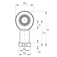 桿端軸承 GIL6-DO, 根據 DIN ISO 12 240-4 標準，帶左旋內螺紋，需維護