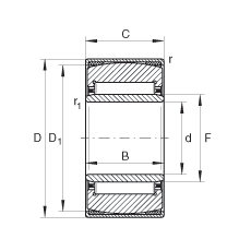 調(diào)心滾針軸承 PNA20/42, 帶內(nèi)圈