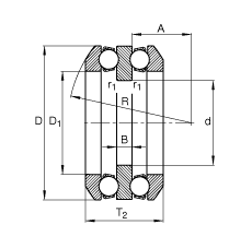 推力深溝球軸承 54210, 根據(jù) DIN 711/ISO 104 標(biāo)準(zhǔn)的主要尺寸，雙向，帶球面軸承座圈，可分離