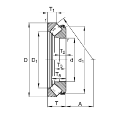 推力調(diào)心滾子軸承 29452-E1, 根據(jù) DIN 728/ISO 104 標(biāo)準(zhǔn)的主要尺寸，單向，可分離