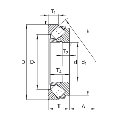 推力調(diào)心滾子軸承 29488-E-MB, 根據(jù) DIN 728/ISO 104 標(biāo)準(zhǔn)的主要尺寸，單向，可分離