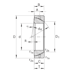 角接觸關節(jié)軸承 GE110-SX, 根據(jù) DIN ISO 12 240-2 標準，需維護