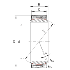 大的關(guān)節(jié)軸承 GE1000-DW, 根據(jù) DIN ISO 12 240-1 標準，免維護