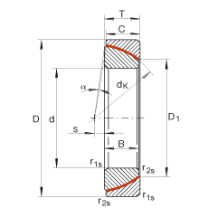 角接觸關(guān)節(jié)軸承 GE110-SW, 根據(jù) DIN ISO 12 240-2 標(biāo)準(zhǔn)，免維護(hù)