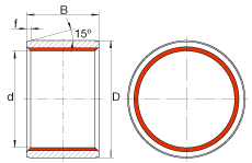 柱形滑動襯套 ZGB80X90X80, 根據(jù) DIN ISO 4379 標準的圓柱滑套，免維護，兩側(cè)唇密封