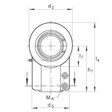 液壓桿端軸承 GIHNRK80-LO, 根據 DIN ISO 12 240-4 標準，帶右旋螺紋夾緊裝置，需維護