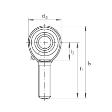 桿端軸承 GAKL30-PB, 根據 DIN ISO 12 240-4 標準，帶左旋外螺紋，需維護