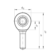 桿端軸承 GAR80-UK-2RS, 根據(jù) DIN ISO 12 240-4 標(biāo)準(zhǔn)，帶右旋外螺紋，免維護(hù)，兩側(cè)唇密封