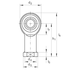 桿端軸承 GIKR20-PW, 根據(jù) DIN ISO 12 240-4 標(biāo)準(zhǔn)，帶右旋內(nèi)螺紋，需維護(hù)