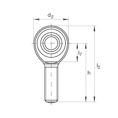 桿端軸承 GAKL30-PW, 根據 DIN ISO 12 240-4 標準，帶左旋外螺紋，需維護