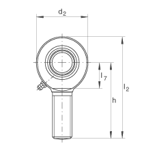 桿端軸承 GAL8-DO, 根據 DIN ISO 12 240-4 標準，帶左旋外螺紋，需維護