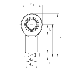 桿端軸承 GIR80-UK-2RS, 根據(jù) DIN ISO 12 240-4 標(biāo)準(zhǔn)，帶右旋內(nèi)螺紋，免維護(hù)，兩側(cè)唇密封