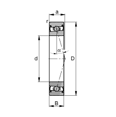 主軸軸承 HCS71924-C-T-P4S, 調節，成對安裝，接觸角 α = 15°，兩側唇密封，非接觸，限制公差