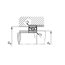 主軸軸承 HCS71924-E-T-P4S, 調(diào)節(jié)，成對或單元安裝，接觸角 α = 25°，兩側(cè)唇密封，非接觸，限制公差