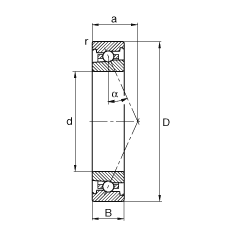 主軸軸承 HS7001-E-T-P4S, 調節，成對或單元安裝，接觸角 α = 25°，限制公差