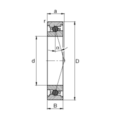 主軸軸承 HC7000-C-T-P4S, 調(diào)節(jié)，成對(duì)或單元安裝，接觸角 α = 15°，陶瓷球，限制公差