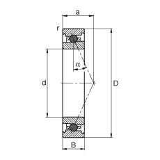 主軸軸承 HC7000-E-T-P4S, 調節，成對或單元安裝，接觸角 α = 25°，陶瓷球，限制公差