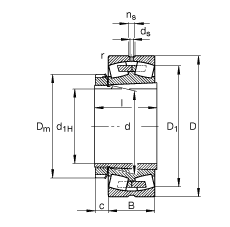 調(diào)心滾子軸承 23248-B-K-MB + H2348X, 根據(jù) DIN 635-2 標(biāo)準(zhǔn)的主要尺寸, 帶錐孔和緊定套